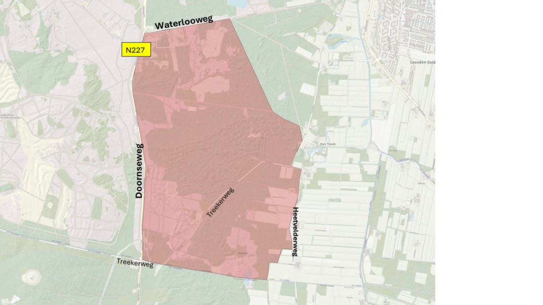 Het afgesloten kerngebied in den Treek ligt tussen Waterlooweg, Doornseweg, Heetvelderweg en het onderste deel van Treekerweg tot Henschoten. Dit zal ook aangegeven zijn door borden en hekken.